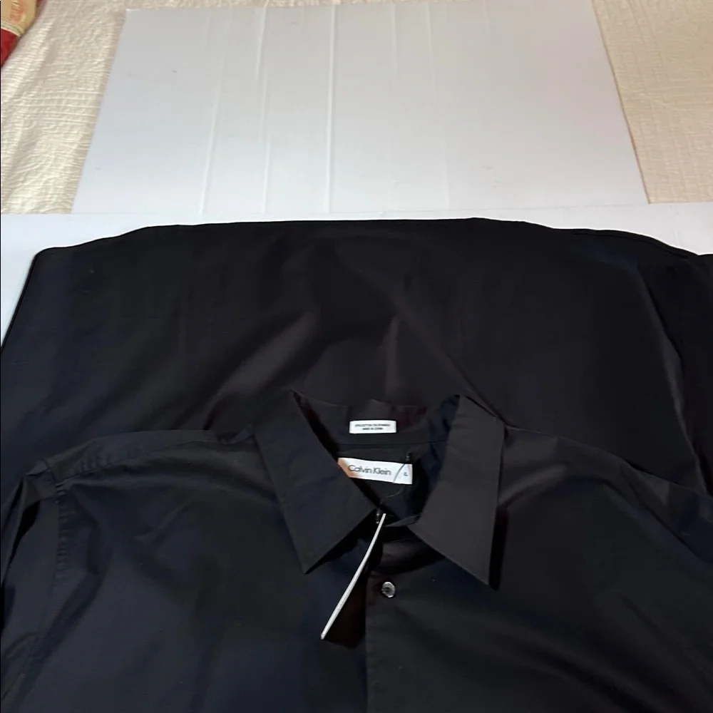 Calvin Klein Cotton Stretch Long Sleeve Black Dress Shirt XXL NWT
